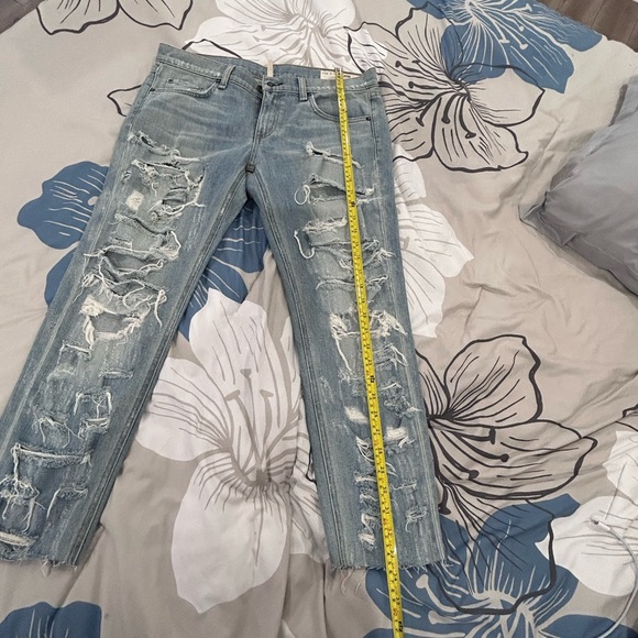 RAG & BONE • Ripped “ The Dre” Lt. Blue Jeans • sz 28 • - Picture 7 of 9